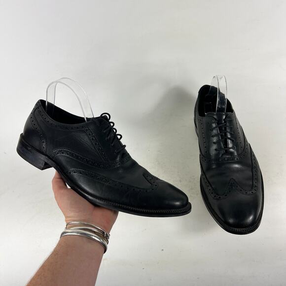Cole Haan Air Madison Oxfords Mens 10.5 Black Leather Lace Up Dress Shoes C11435 main image 10